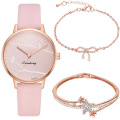 Hot Sale Watch Gift Set 3PCS Charm Bracelet Quartz Watches For Women Party Jewelry Sets For Girls Wholesale Conjunto de reloj